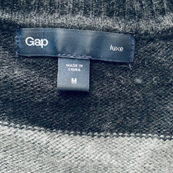 GAP V-neck striped grey and black size M - Picture 3 of 11